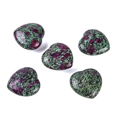 Sesame Jasper Imitation Zoisite Dyed Natural Sesame Jasper Healing Stones, Heart Love Stones, Pocket Palm Stones for Reiki Ealancing, 30x30x11.5~12.5mm