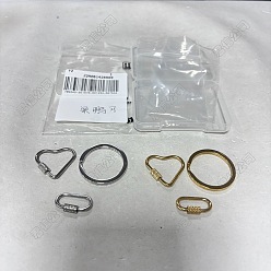 Золотой & Цвет Нержавеющей Стали 6 шт. 6 стили 304 разрезные брелоки из нержавеющей стали, золотые и нержавеющая сталь цвет, 21~30x2.5~4 мм, 1 шт / стиль