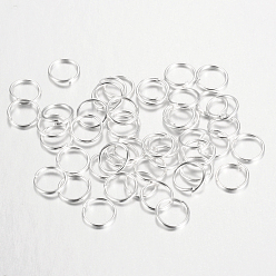 Silver Iron Open Jump Rings, Round, Silver, 4x0.7mm, 21 Gauge, about 2.6mm inner diameter, about 1040pcs/40g