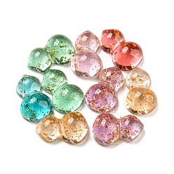 Mixed Color Transparent Resin Cabochons, with Gold Foil, Gourd, Mixed Color, 12x7.5x4mm