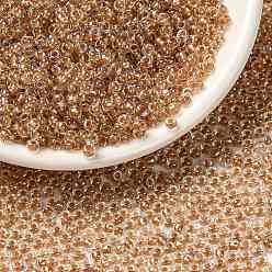 (RR1129) Внутри Окрашенный Топазовый Миюки круглые бусины рокайль, японский бисер, 15/0, (rr 1129) внутри окрашенного топаза, 1.5 мм, отверстие : 0.7 мм, Около 5555 шт / 10 г