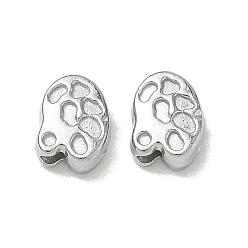 Stainless Steel Color 304 Stainless Steel Beads, Irregular Oval, Stainless Steel Color, 7x5.5x3mm, Hole: 1.4mm
