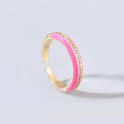 Rose pink Minimalist European and American Style Zircon Oil Drop Ring for Women