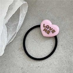 J48-C128 Pink Fashionable Cute Plastic Love Hairband with Letter LOVE Hair Rope - Trendy