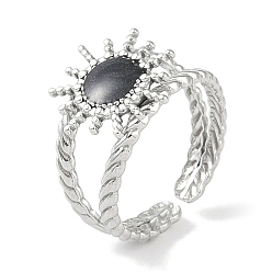 Нержавеющая Сталь Цвет 304 эмалевые кольца на пальцах манжеты из нержавеющей стали, открытые кольца от солнца для женщин, цвет нержавеющей стали, регулируемый