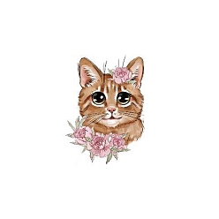 Cat Shape Anmial Theme Removable Temporary Water Proof Tattoos Paper Stickers, Cat Pattern, 6x6cm