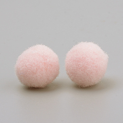 Pink DIY Doll Craft, Polyester Pom Pom Ball, Round, Pink, 9~10.5mm