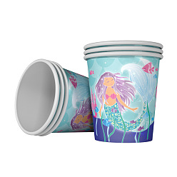 10 paper cups/pack Second generation mermaid blue fish tail party decoration blue fish tail disposable tableware set