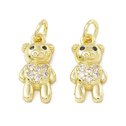 Прозрачный Латунные микро проложить кубического циркония подвески, долговечный, реальный 18 k позолоченный, без кадмия и без свинца, BEA, прозрачные, 15.5x8x3.5 мм, Перейти кольцо: 5x1 мм, 3 мм внутренним диаметром