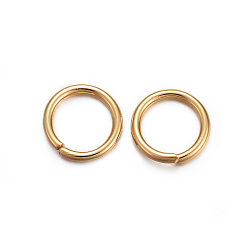 Real 24K Gold Plated 304 Stainless Steel Open Jump Rings, Real 24K Gold Plated, 18 Gauge, 7x1mm, Inner Diameter: 5mm