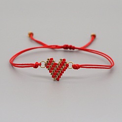 MI-B200383B Niche Versatile Bracelet Handmade Beaded Valentine's Day Glass Beads Heart Bracelet For Women