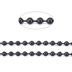 Electrophoresis Black 304 Stainless Steel Ball Chains, with Spool, Electrophoresis Black, 4mm, about 32.8 Feet(10m)/roll