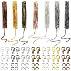 (52) Непрозрачная лаванда Набор для изготовления ювелирных изделий из ожерелья своими руками, в том числе железные витые цепи, Карабин-лобстер из цинкового сплава, железа открыты кольца прыжок, разноцветные, 3.5~12x0.7~6x0.5~0.7 мм