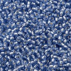 (33F) Silver Lined Frost Light Sapphire TOHO Round Seed Beads, Japanese Seed Beads, (33F) Silver Lined Frost Light Sapphire, 8/0, 3mm, Hole: 1mm, about 222pcs/bottle, 10g/bottle