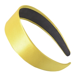 Yellow Solid Color Cloth Hair Band, Wide Satin Hair Accessories for Girl, Yellow, 140x130x20mm