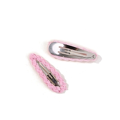 Pearl Pink Velvet Snap Hair Clips, Pearl Pink, 60x20mm