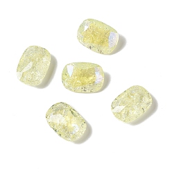Нарцисс Треск в стиле лунного света k9 стеклянные кабошоны со стразами, назад назад, прямоугольник восьмиугольник, бледно-желтый цвет, 14x10x5.5 мм