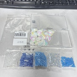 (52) Непрозрачная лаванда Наборы фурнитуры для изготовления украшений в форме звезды и луны своими руками, включая стеклянные бусины, акриловые подвески с имитацией ракушек, Акриловые бусины, разноцветные, 4x1.5 мм