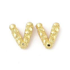 Letter V Латунные подвески, письмо амулеты, стойки покрытие, долговечный, без кадмия и без свинца, золотые, Буква V, 19~20x11~19x6.5~7 мм, отверстие : 3~4x2.5 мм