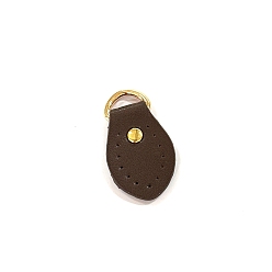 Coffee Cattlehide Zipper Heads, Leather Zipper Pullers, for Boot, Jacket, Luggage Handbags, Bags, Purse, Jacket Repairing, Coffee, 4.5x2.5cm, Hole: 13mm