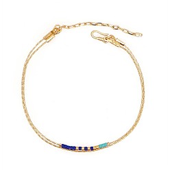 BR0517 Bohemian Style Colorful Double-layered Adjustable Buckle Beaded Fashion Bracelet