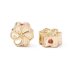 Golden Rack Plating Alloy Beads, Long-Lasting Plated, Cadmium Free & Lead Free, Flower, Golden, 7.5x7.5x4mm, Hole: 1.4mm