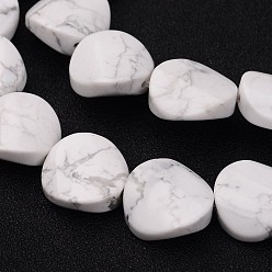 Howlite Natural Howlite Bead Strands, Twist Round, 16x6mm, Hole: 1mm, about 24pcs/strand, 15.4 inch