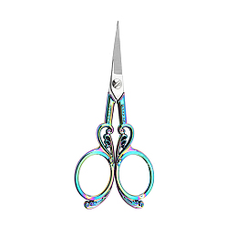 Rainbow Color Stainless Steel Scissors, Alloy Handle, Embroidery Scissors, Sewing Scissors, Rainbow Color, 115x48mm