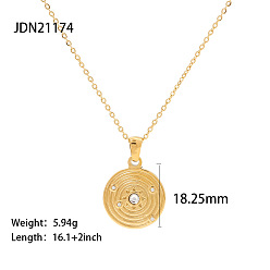 JDN21174 Fashion retro necklace stainless steel twist chain mother-of-pearl love necklace titanium steel necklace girls sense of luxury