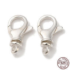 Silver 925 Sterling Silver Lobster Claw Clasps, with 925 Stamp, Silver, 16x10x5mm, Hole: 1.8mm