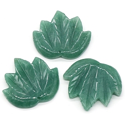 Green Aventurine Natural Green Aventurine Autumn Maple Leaf Pendants, Leaf Charms, 43x47~53x7mm, Hole: 2mm