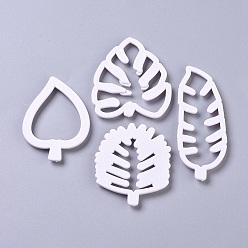 Lavender Food Grade Silicone Cookie Cutters, Cookies Moulds, DIY Biscuit Baking Tool, Leaf, Lavender, 71~103x39~65x6~6.5mm, 4pcs/set
