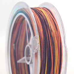 Dark Orange Gradient Color Nylon Thread, Chinese Knotting Cord, Segment Dyed, for Bracelet Necklace Making, Dark Orange, 0.8mm, about 27.34 Yards(25m)/Roll