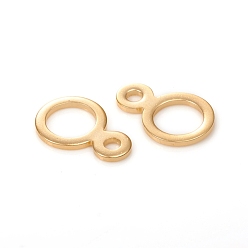 Golden 304 Stainless Steel Hanger Rings, Ring, Golden, 14x9.5x1mm, Hole: 2mm, Inner Diameter: 6.5mm