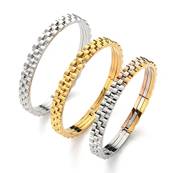 Mixed Color 304 Stainless Steel Wave Hinged Bangle for Women, Mixed Color, Inner Diameter: 2x2-1/4 inch(5.15x5.75cm)