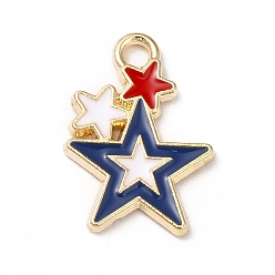 Colorful Alloy Enamel Pendants, Cadmium Free & Nickel Free & Lead Free, Golden, Star Charms, Colorful, 17x12x1.5mm, Hole: 1.8mm