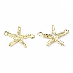 Light Gold Rack Plating Alloy Connector Charms, Starfish Links, Lead Free & Cadmium Free & Nickel Free, Light Gold, 19x25.5x2.5mm, Hole: 2mm