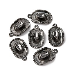 Черный Цвет Металла Тибетский стиль сплава шляпа подвески, без кадмия и без свинца, металлический черный , 22x13x5 мм, отверстие : 2 мм