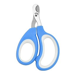 Dodger Blue Stainless Steel Pet Supplies Nail Clippers, with Plastic and Rubber Jacket, Dodger Blue, 100x65x9mm
