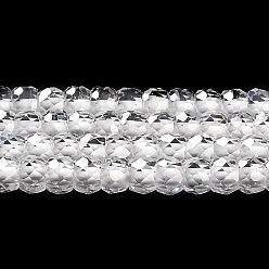Clear Cubic Zirconia Bead Strands, Faceted Rondelle, Clear, 3x2mm, Hole: 0.6mm, about 164~172pcs/strand, 14.57~14.88 inch(37~37.8cm)
