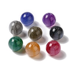 Couleur Mélangete Perles scintillantes en résine, perles rondes, couleur mixte, 15.5~16x15mm, Trou: 2.8mm