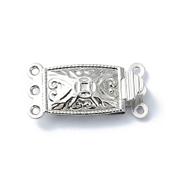 Stainless Steel Color 304 Stainless Steel Box Clasp, Stainless Steel Color, 20.5x10mm, Hole: 1mm