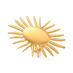 Золотой Антикоррозийные 304 открытые манжетные кольца из нержавеющей стали, Кольца для женщин, ионное покрытие (ip), золотые, ВС: 46x29 mm, регулируемый