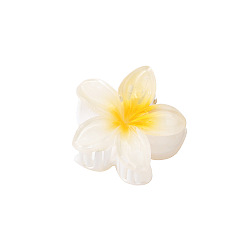 White Flower Shape Plastic Claw Hair Clips, Hair Accessories for Women Girl, White, 40mm