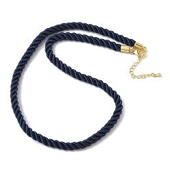 Прусский Синий 5мм нейлоновый витой шнур для изготовления ожерелий, с латунными наконечниками и 304 карабинами из нержавеющей стали, долговечный, стойки покрытие, золотые, берлинская лазурь, 17.72~18.90 дюйм (45~48 см)