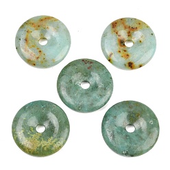 Африканский Бирюза(яшма) Кулоны с натуральной африканской бирюзой (яшмой), подвески в виде пончиков/пи-дисков, 30x5.5~6 мм, отверстие : 5 мм