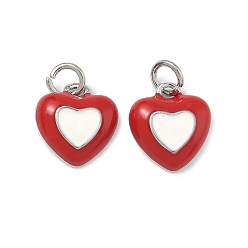 Белый Латунь эмаль подвески, сердце прелести, долговечный, стойки покрытие, без свинца и без кадмия, платина, белые, 12.5x11.5x4 мм, Перейти кольцо: 5.5x1 мм, 3 мм внутренним диаметром