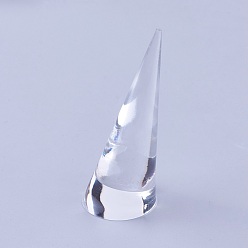 Clair Affichages d'anneau en verre organique acrylique, cône, clair, 25.5x69mm