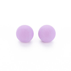Medium Orchid Opaque Acrylic Beads, Frosted, No Hole, Round, Medium Orchid, 8mm, about 1600pcs/500g