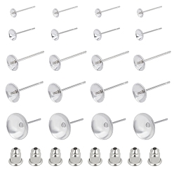 Stainless Steel Color 304 Stainless Steel Stud Earring Findings & Ear Nuts, Stainless Steel Color, 300pcs/box
